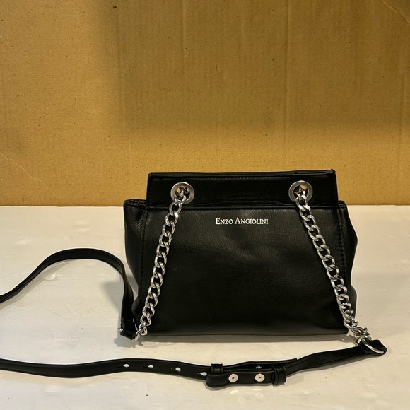 Enzo Angiolini Black Crossbody Shoulder Bag, Pebbled Faux Leather - Picture 5 of 8